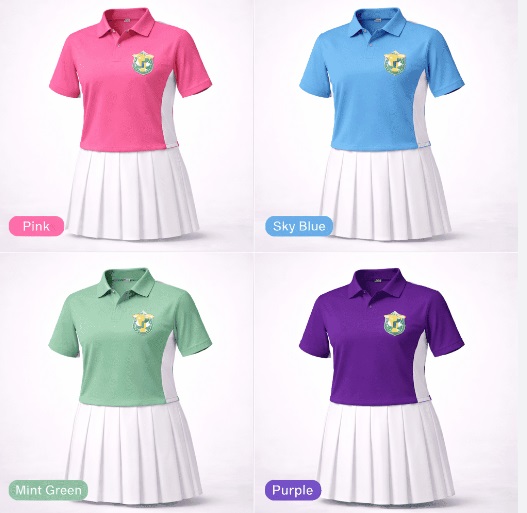 House Polo Shirts and Pleated Skirts Combo